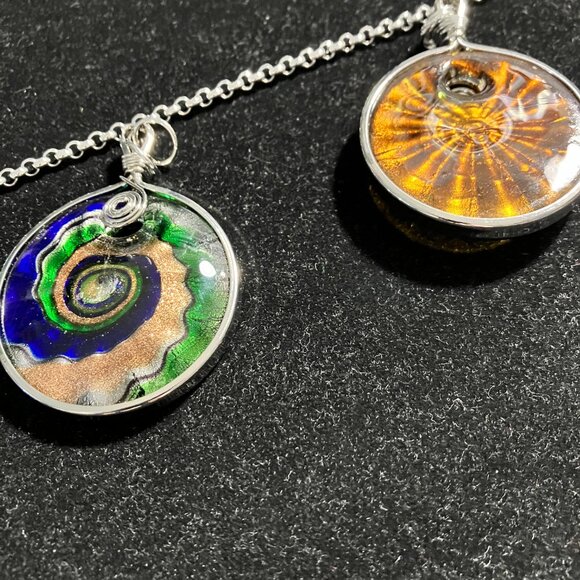 Ocean PendantS (5) + Stainless Steel 29 in Rolo Chain Ocean Wave Lampwork Chain - Picture 15 of 16